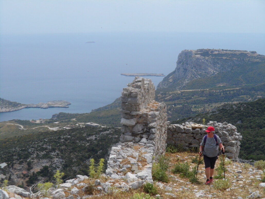 Evia Adventure Tours Tour Hiker Ruins Coastal View 