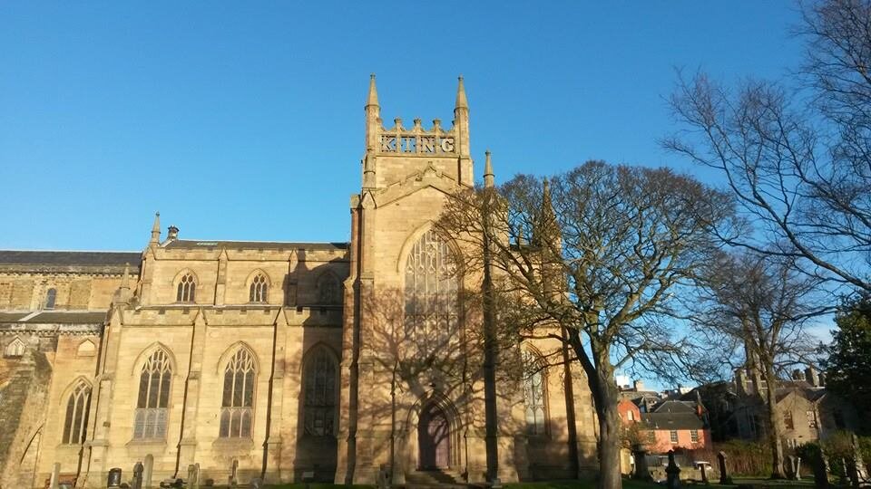 Highlandexperience Tour Historic Church Tower Trees Blue Sky