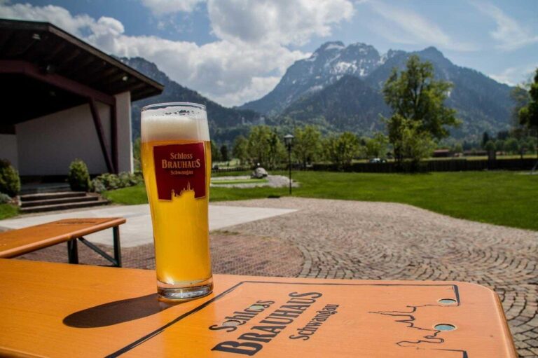 Mikesbiketours Tour Beer Glass Mountains Sunny Day