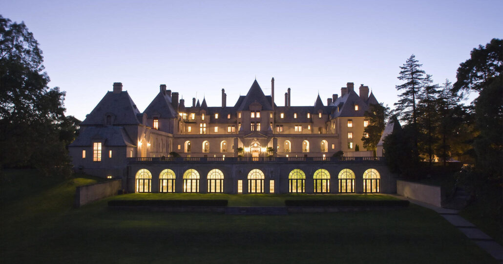 Ohekacastle Tour Historic Mansion Arched Windows Night