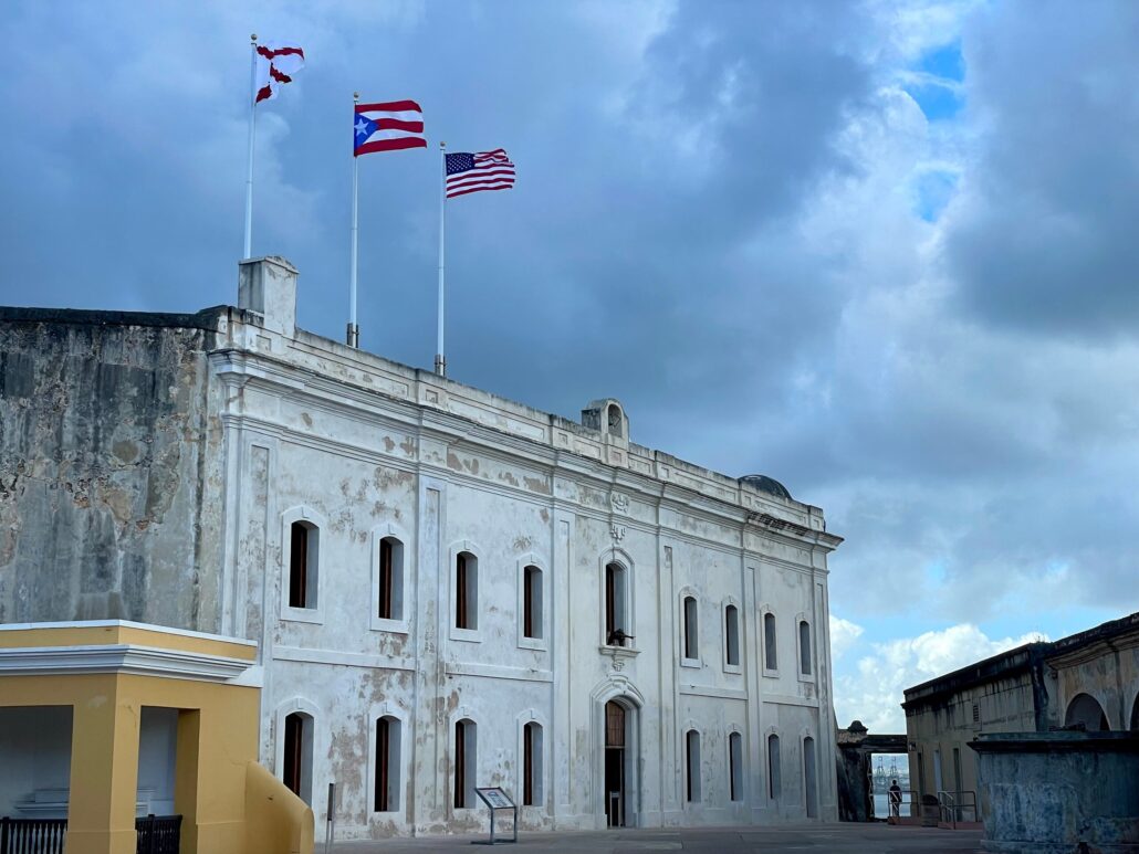 Patriatourspuertorico Tour Historic Building Flags Cloudy Sky