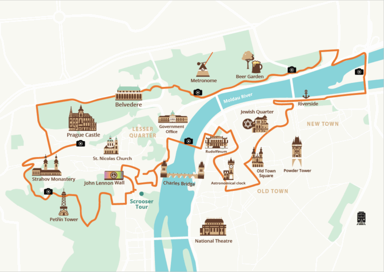 Scroosertour Tour Prague Map Tourist Attractions