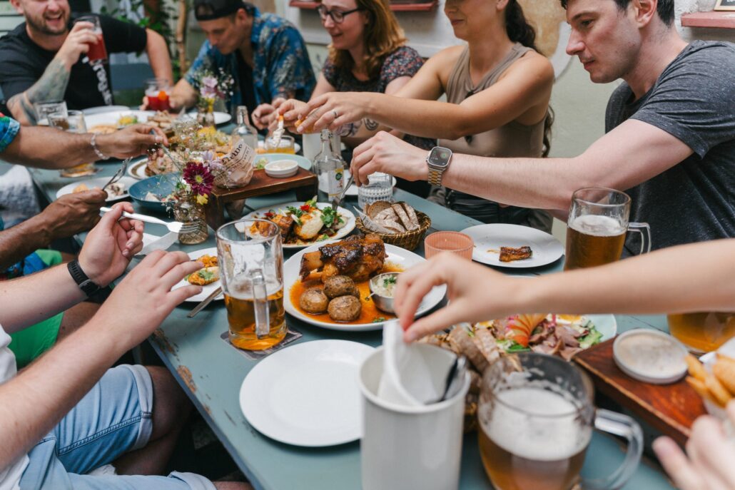 Segwayfun Tour Group Dining Beer Food Table