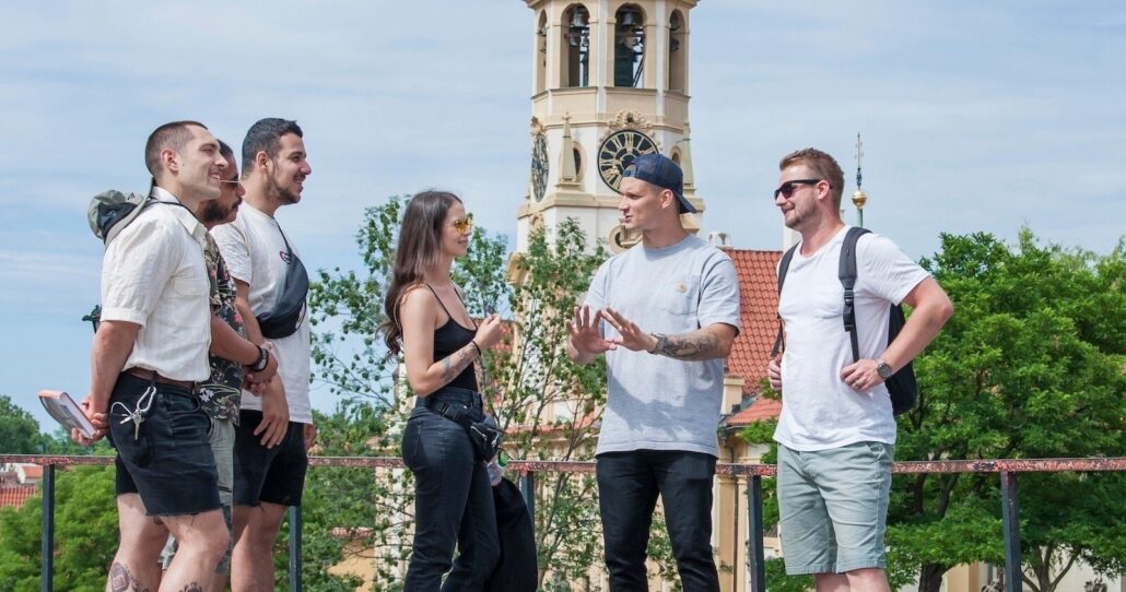 Segwayfun Tour Group Discussion Clocktower Greenery