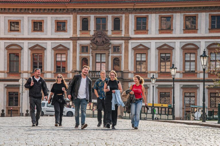 Segwayfun Tour Group Walking Historic Building Lamps
